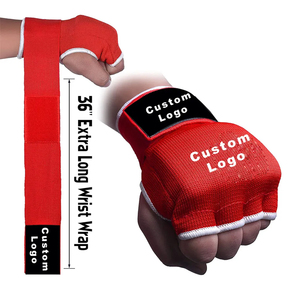 Gants de boxe avec logo personnalisé avec bandes intérieures en gel Matériau en cuir de protection pour l'entraînement de boxe MMA - Product Image 5