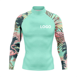 Sublimación personalizada impresa upf50 + camisa de compresión de manga larga protección UV rash guard traje de baño rashguard camisetas de surf - Product Image 5