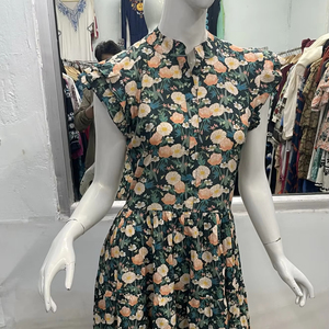 Maxi vestido de fiesta de algodón 100% natural para mujer con bolsillos de verano de manga corta informal - Product Image 1