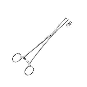 Fórceps de tenáculo médico quirúrgico, fórceps uterinos rectos de 3x4 dientes, instrumentos quirúrgicos de acero inoxidable, 23 cm/9" - Product Image 4