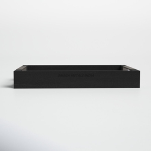 Plateau de service rectangulaire noir élégant avec design minimaliste et surface lisse idéal pour organiser les articles et améliorer le style - Product Image 1