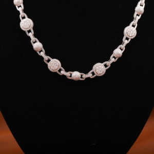 Chaîne à maillons boule cubaine Iced Out Fine 925 Sterling Silver Gold Plated Body Jewelry Moissanite Cut Diamond Hip Hop Rapper Style - Product Image 2