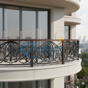 Grilles de balcon en fonte d'aluminium modernes pour appartement, finition sablée, design sécurisé, panneaux sur mesure, sans cadre - Product Image 2