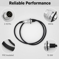 Konektor Soket Daya Penerbangan WS16 untuk Pemasangan Solder 2-10 Pin Kabel Harness Kustom untuk Aplikasi Daya