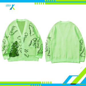 Suéter Masculino con Estampado Animal, Cárdigan Holgado de Punto Grueso con Botones, Ropa Casual de Primavera, Anti-Pilling, Nailon/Algodón - Product Image 5