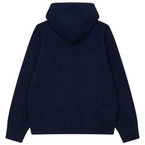 Navy Knit ZipUp <b>Hoodie</b> with Emblem Cozy and Stylish <b>Hoodie</b> for <b>Men</b> and Women Perfect for Casual and Everyday Wear - Product Image 2