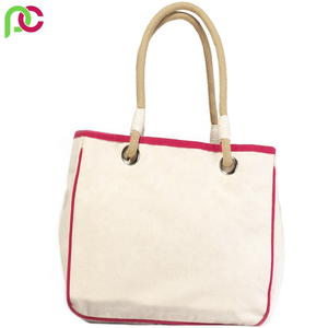 Bolsa de playa con logotipo personalizado, bolso de compras de algodón de color, ecológico, personalizado - Product Image 6