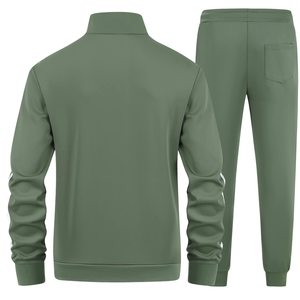 Custom <b>Men's</b> 100% Cotton Zip Hooded Sweatsuits 2Pcs Sets Quick Dry Heavyweight Sweatpants Breathable Loose Fit for Spring Solid - Product Image 5