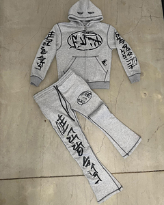 Vente en gros de vêtements de sport pour hommes avec logo personnalisé, ensemble de survêtements, délavés à l'acide, avec strass, pantalon de survêtement, sweat à capuche, jogging - Product Image 3