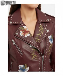 Women's Genuine <b>Leather</b> Winter <b>Jacket</b> High Quality Customizable Comfortable <b>Long</b> Sleeve - Product Image 4