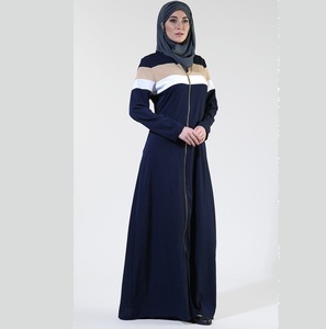 Último desgaste islámico Abaya bordado pesado negro teñido diseño impreso moda Abayas con logotipo personalizado - Product Image 2