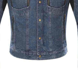 Dernière veste en jean unie pour hommes, streetwear décontracté, veste en coton d'hiver pour hommes avec logo frontal, vente en gros d'usine - Product Image 5