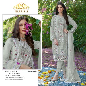 คอลเลกชันใหม่ Organza ปากีสถานสูทเย็บปักถักร้อยลําดับทํางานผู้หญิงชุดแต่งงานสําหรับการขายส่งออก - Product Image 3