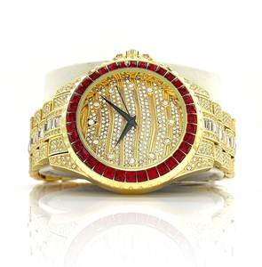 Lunette rouge bleue de luxe pour hommes en argent sterling 925 nouveauté dernière conception montre mécanique 41mm Leb Grown Baguette Stone Hiphop - Product Image 3