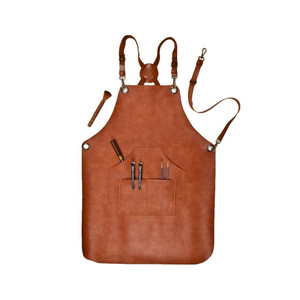 Tablier sans manches en cuir réglable de haute qualité unisexe avec logo personnalisé cuisine BBQ atelier nettoyage vente en gros quantité minimale de commande bon Chef - Product Image 1