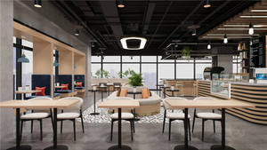 Meubles de restaurant design d'usine, luxe léger, café, sièges incurvés, banquet, banquettes en bois, tables - Product Image 2