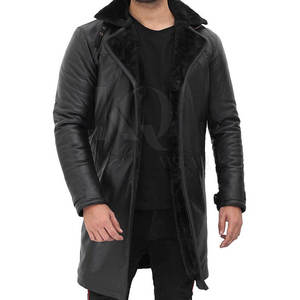 Abrigo de Cuero Premium para Hombre, Diseño Largo y Cómodo, Perfecto para el Uso Diario en Invierno, Moda Urbana - Product Image 3