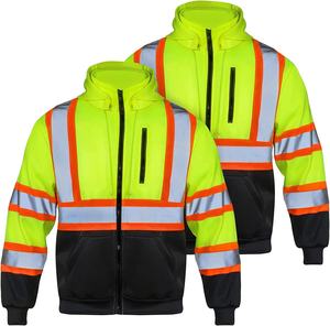 Chaleco de Seguridad Impermeable de Alta Visibilidad, Talla Grande, Chaqueta Reflectante con Capucha Desmontable para Hombre, Invierno, Construcción - Product Image 3