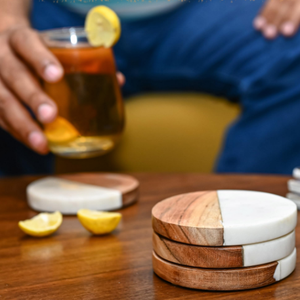 Sous-verres en bois naturel de qualité supérieure, conçus pour un usage quotidien, protégeant les surfaces de table de la maison, de la cuisine et du bureau - Product Image 4