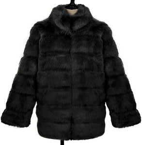 เสื้อโค้ทแฟชั่นลำลองสำหรับผู้ชาย สไตล์พังก์ร็อก ขนยาว มีฮู้ด สีดำขาว แต่งผ้าต่อกัน ขนเทียม สำหรับฤดูหนาว - Product Image 6