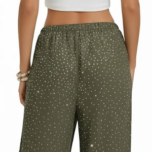Service OEM Vêtements décontractés pour femmes Pantalons en strass pour l'extérieur Qualité supérieure Prix abordable Pantalons amples pour femmes - Product Image 6