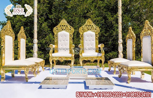 Jardín exterior Ceremonia DE BODA Sillas Mandap Evento DE BODA Sillas Mandap Precio más bajo Sillas de madera Mandap Vidhi Conjunto tradicional - Product Image 2