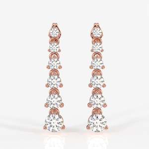 14K <b>Gold</b> Plated Round Cut Lab Grown Diamond Drop <b>Earrings</b> with <b>Dangle</b> for Wedding Party or Gift - Product Image 6