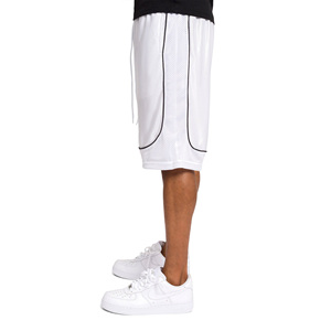 Men White Mesh Basketball <b>Shorts</b> Drawstring Closure Breathable Regular Fit All Seasons Solid Color Sports <b>Shorts</b> - Product Image 3