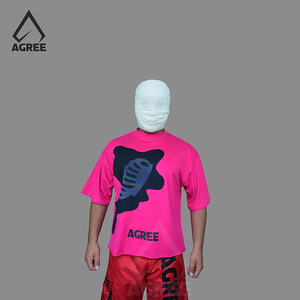 เสื้อยืดครอปผู้ชายสำหรับฤดูร้อน คอกลม ลายพิมพ์ สวมใส่สบาย ทรงหลวม ผ้าเจอร์ซีย์ 240 กรัม แขนสั้น แห้งเร็ว ระบายอากาศดี โดย Agree Sports - Product Image 1