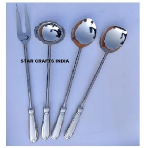 Multi Size of Salad bar Serving <b>Spoon</b> Set Stainless Steel <b>Soup</b> Rice Serving Premium High Quality Long Handle Modern Style - Product Image 1