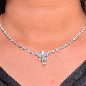 Gargantilla de tenis de oro amarillo de 14 quilates de lujo, collar de 9,09 Ct F VS1, diamantes cultivados en laboratorio con corte de pera, certificado IGI, regalo de boda Unisex - Product Image 5