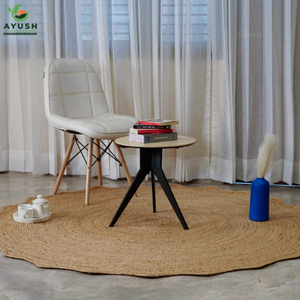 Tapis d'intérieur en jute et coton de style bohème fait à la main, écologique, rembourré et lavable pour la chambre à coucher et le salon - Product Image 6