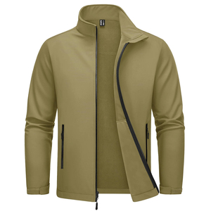 Chaqueta Cortavientos Impermeable de Lona con Cierre y Cuello Alto, Estilo Urbano, con Logotipo Personalizado, Chaqueta Deportiva de Invierno para Hombre, OEM - Product Image 2