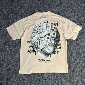 Último diseño personalizable de los hombres de color sólido de la calle de estilo transpirable ecológico Spandex/poliéster camisetas sueltas - Product Image 6