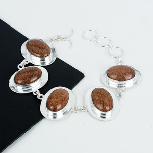 Natural Sunstone <b>Bracelet</b>, 925 Sterling Silver <b>Bracelet</b>, Gemstone <b>Bracelet</b>, Statement <b>Bracelet</b>, Adjustable , <b>Boho</b> <b>Bracelet</b> - Product Image 4