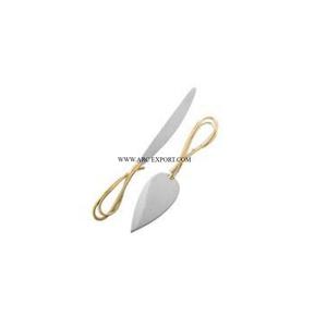 ชุดเครื่องเงินทำจากสแตนเลส2ชิ้นอุปกรณ์สำหรับเค้กแต่งงานเซิฟเวอร์และมีดออกแบบล่าสุดทำด้วยมืออุปกรณ์ตกแต่งเค้กสำหรับบ้าน - Product Image 1