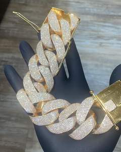 Jewelz glacé 26mm chaîne cubaine Miami glacé Moissanite D VVS Bracelet de qualité en argent Sterling 925 unisexe boîte-cadeau breloque lien prêt - Product Image 6