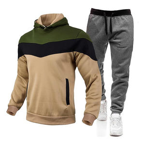 Chándal de 2 piezas para hombre, chándal con capucha, ropa deportiva, traje de manga larga, conjunto de trajes deportivos para correr, trajes de entrenamiento - Product Image 6