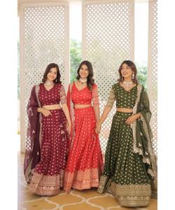 Lahenga y Choli nupciales paquistaníes al por mayor con bordado y trabajo de espejo para ropa de fiesta de boda de lujo - Product Image 1