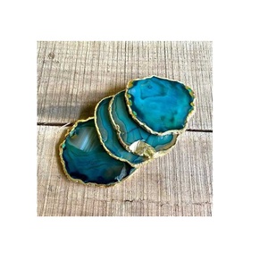 Fresh Design Tableware Accessories <b>Agate</b> <b>Coaster</b> With Gold Electroplated <b>Agate</b> Slice at Wholesale Price with Premium Quality - Product Image 4