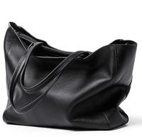 Sacs à main fourre-tout en cuir véritable, sac fourre-tout en cuir noir personnalisé pour femmes