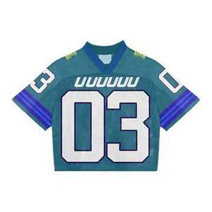 Fabricant personnalisé de maillot de football américain vintage en maille tricotée surdimensionnée col en V maillot en maille Boxy uniforme de football américain pour hommes - Product Image 3