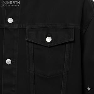 Veste en jean matelassée pour hommes, manteau chaud et rembourré en vrac, style unique, avec logo à l'avant, motif solide pour l'hiver - Product Image 2