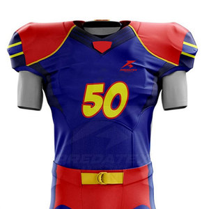 Uniforme de football américain respirant de haute qualité à manches courtes, design personnalisé, 100% polyester, séchage rapide, unisexe, adulte, OEM - Product Image 3