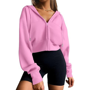 New Trendy Sweatshirt White Blouse Zip up Hoodie Jacket Women'S Wear <b>Short</b> <b>Cardigan</b> - Product Image 3