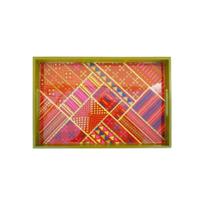 Juego de tres bandejas de servicio MDF, decoración láser natural, acabado de esmalte impreso, embalaje de logotipo personalizado, bandeja de servicio de tablero de madera - Product Image 6