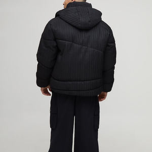 Chaquetas Acolchadas Negras con Capucha, Cuello Alto con Capucha, Estilo Vintage, Chaquetas de Invierno para Hombre y Mujer - Product Image 3