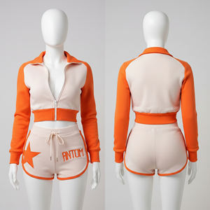 Imprimer femme survêtement short ensemble haute qualité femmes 2 pièces automne deux pièces tenues ensembles automne 2024 - Product Image 1