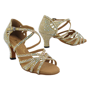 Modello 3037Bling molto Fine Soft Ballet & Latin scarpe da ballo sala da ballo PU & soletta in gomma per Salsa e altri balli latini - Product Image 1