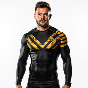 Rashguards de BJJ anti-UV à séchage rapide, impression par sublimation personnalisée de haute qualité, impression HD durable, entraînement MMA respirant à 100% - Product Image 5